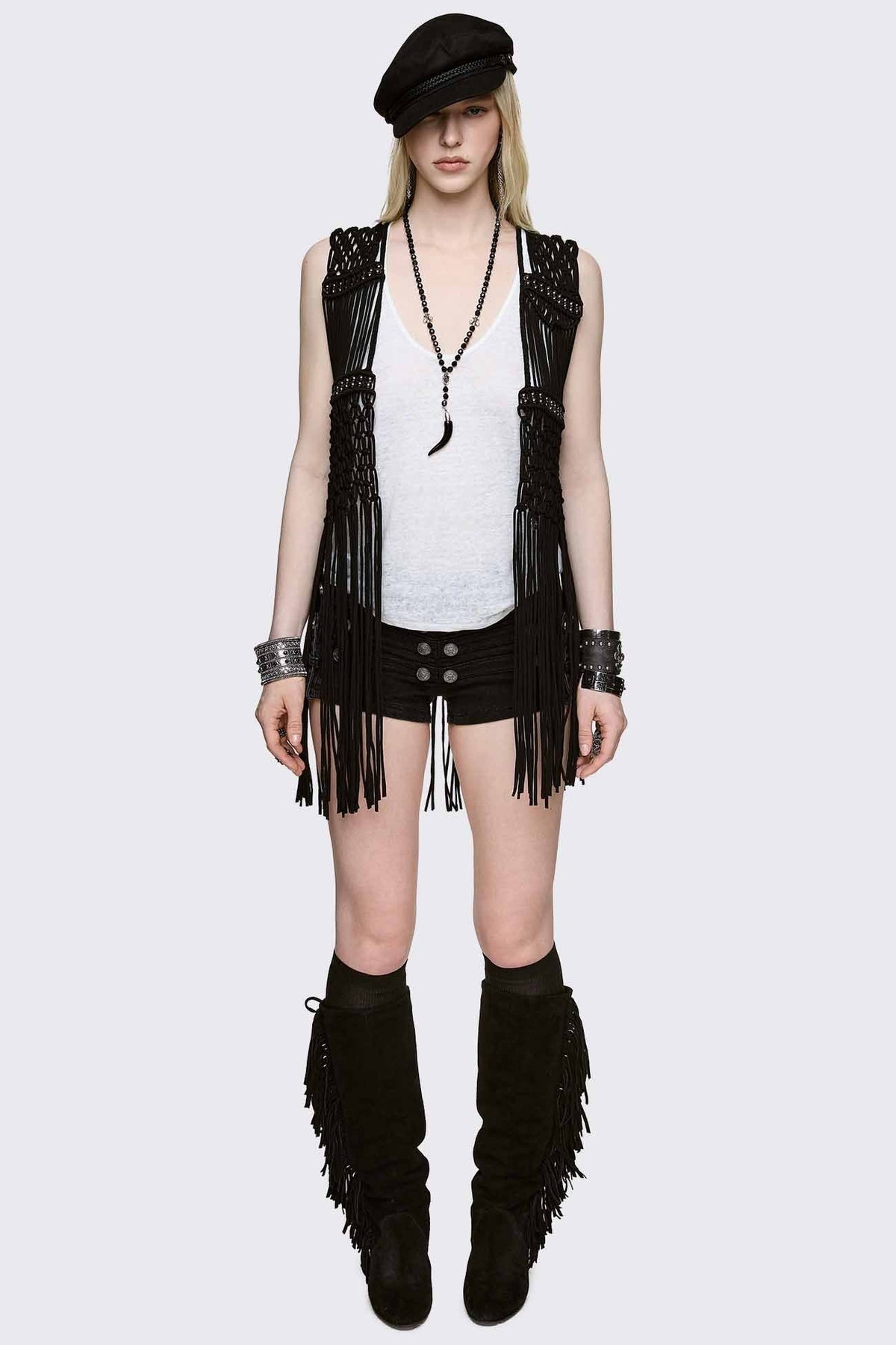 Ingrid Macrame Waistcoat | Minga London Essential