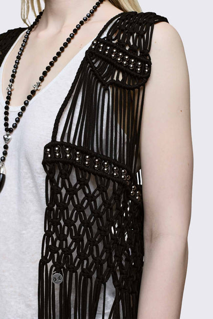 Ingrid Macrame Waistcoat | Minga London Essential