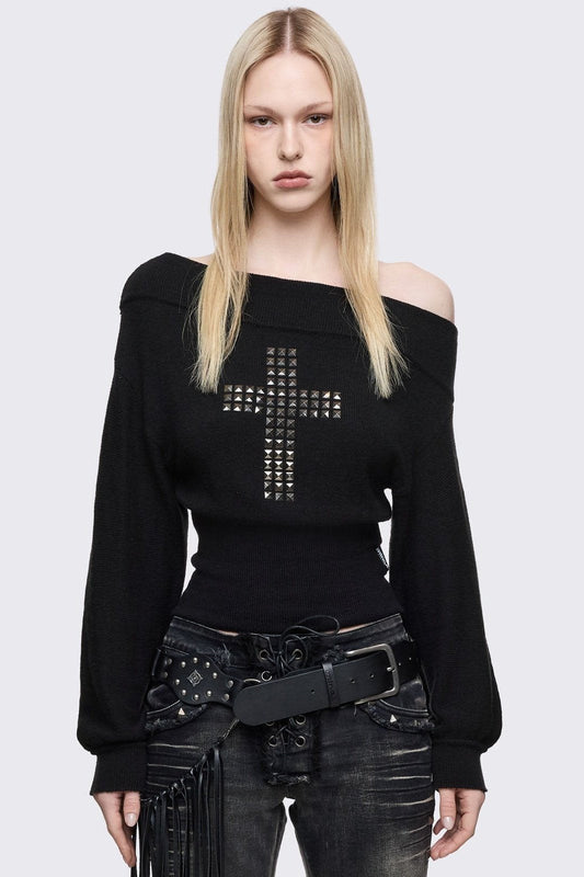 Grace Off-Shoulder Sweater | Minga London Smart Buy