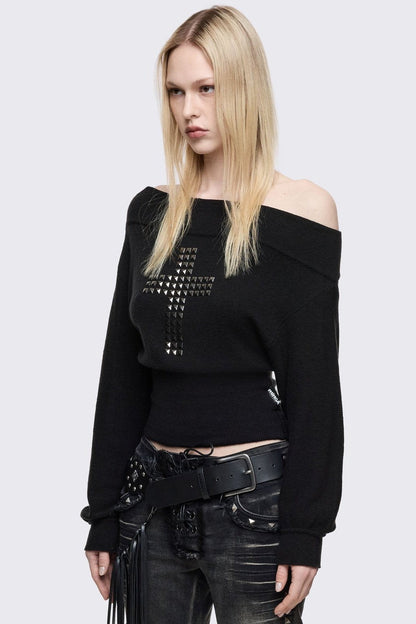 Grace Off-Shoulder Sweater | Minga London Smart Buy