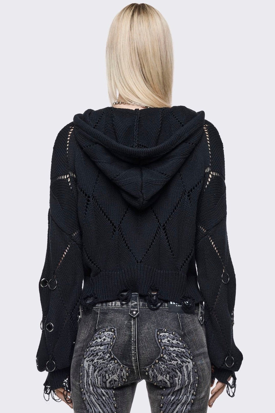 Ruin Knitted Zip-Up Hoodie | Minga London Popular