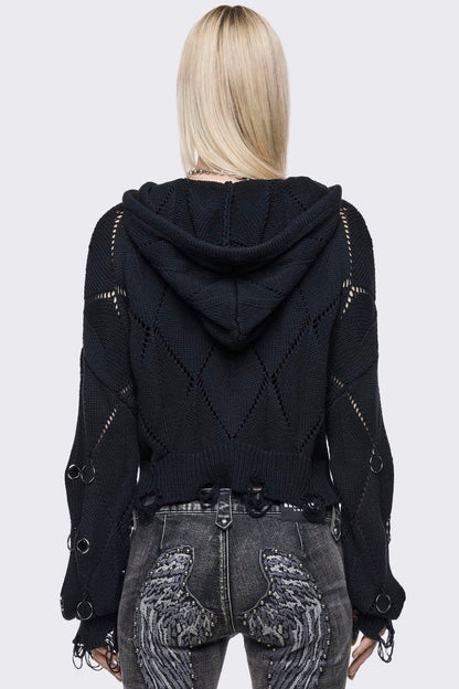 Ruin Knitted Zip-Up Hoodie | Minga London Popular