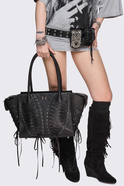 Avery Lace-Up Shoulder Bag | Minga London Deals