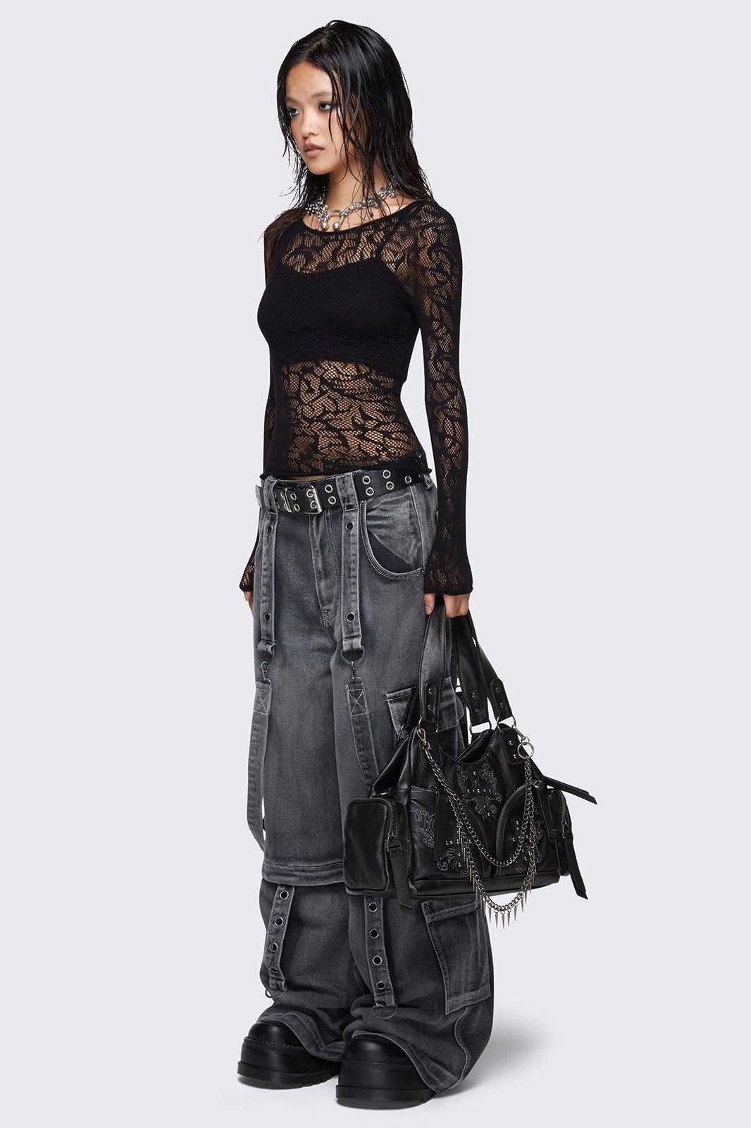Abyss Black Faux Leather Shoulder Bag | Minga London Recommended