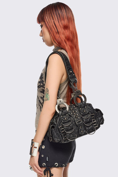 Mugshot Faux Leather Shoulder Bag | Minga London Special Offer