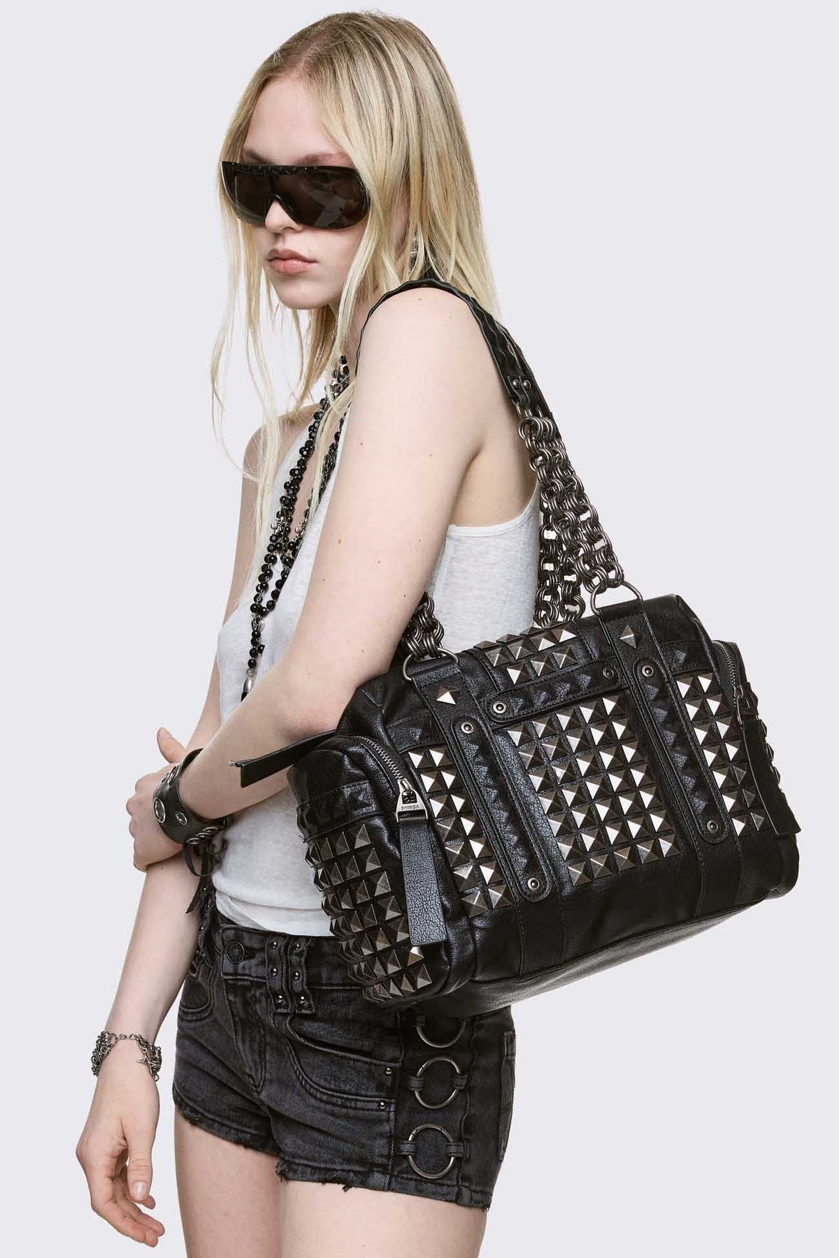 Ruthless Studded Faux Leather Shoulder Bag | Minga London Deals