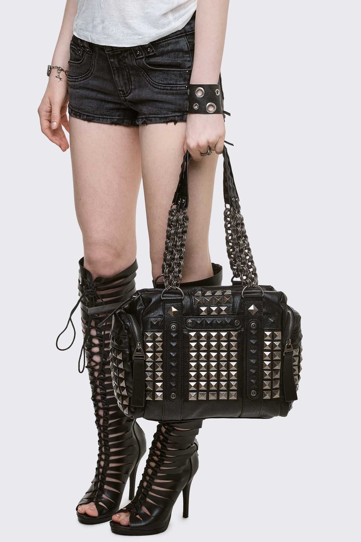 Ruthless Studded Faux Leather Shoulder Bag | Minga London Deals