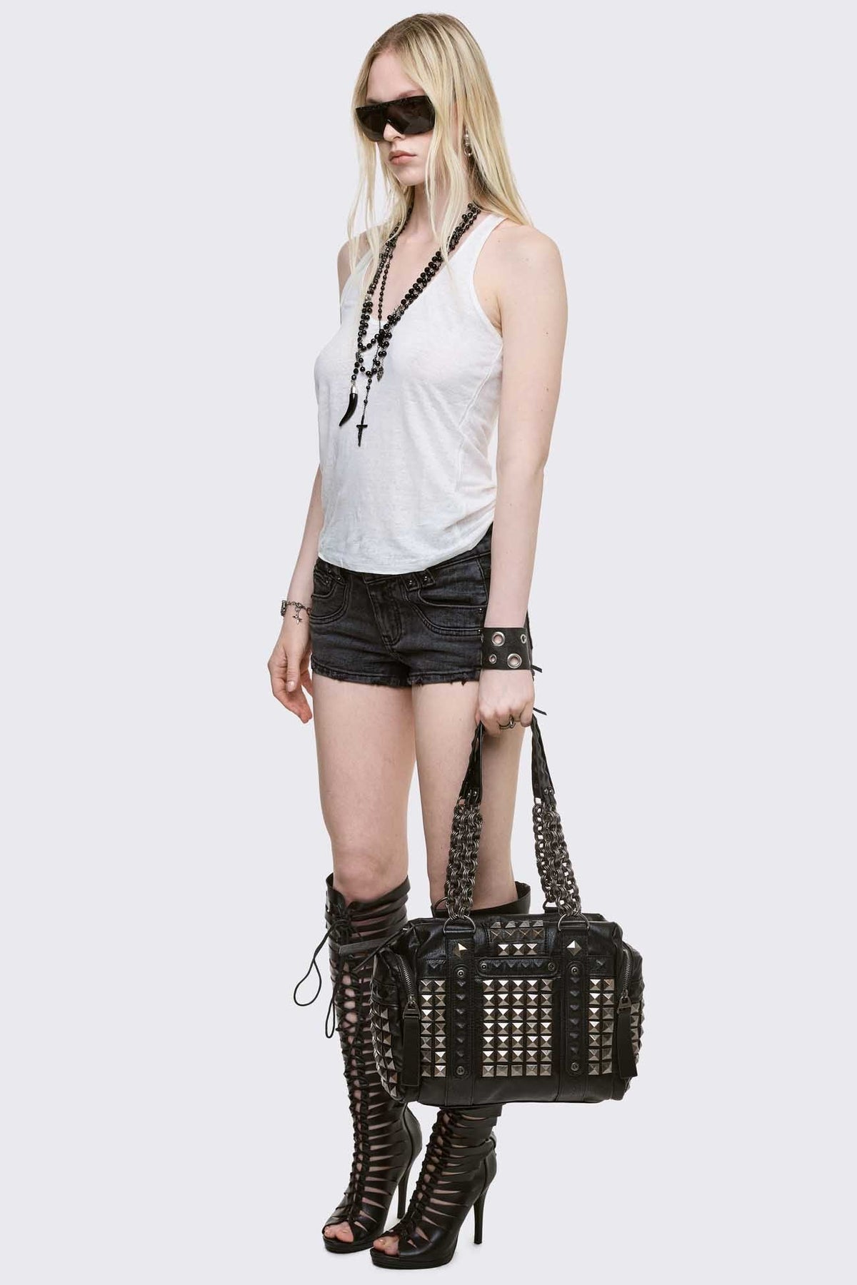 Ruthless Studded Faux Leather Shoulder Bag | Minga London Deals