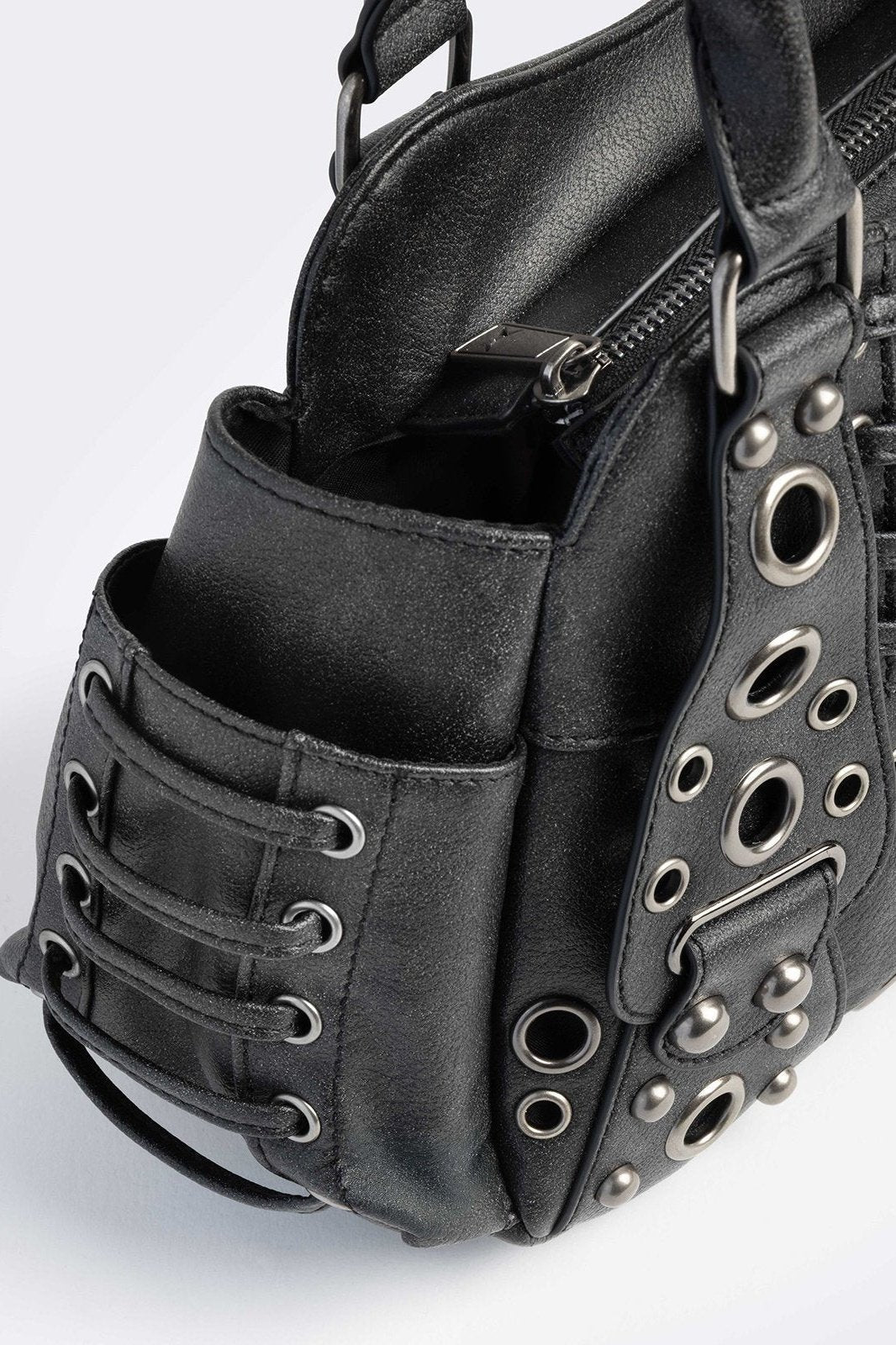 Rivet Faux Leather Shoulder Bag | Minga London Latest