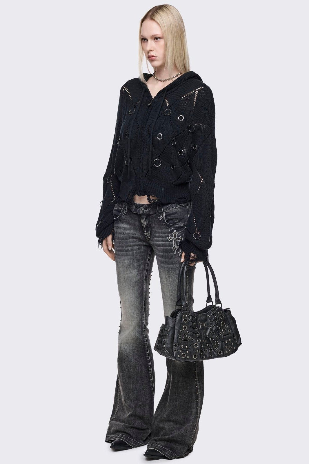 Rivet Faux Leather Shoulder Bag | Minga London Latest