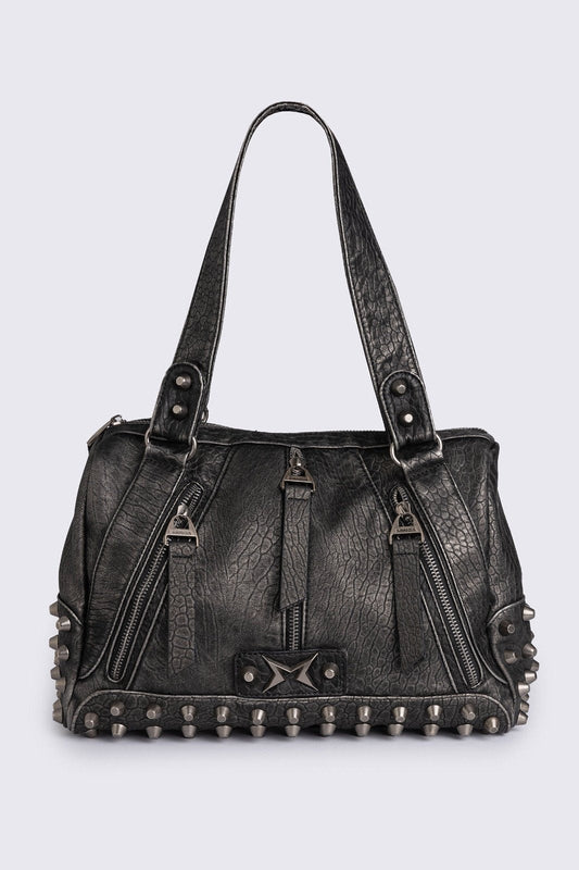 Xena Studded Faux Leather Shoulder Bag | Minga London Classic