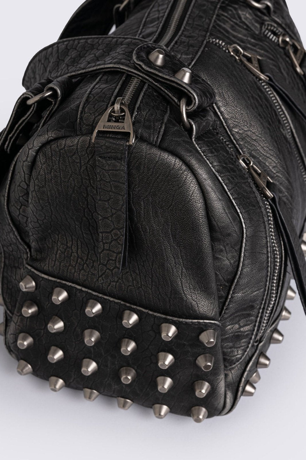 Xena Studded Faux Leather Shoulder Bag | Minga London Classic
