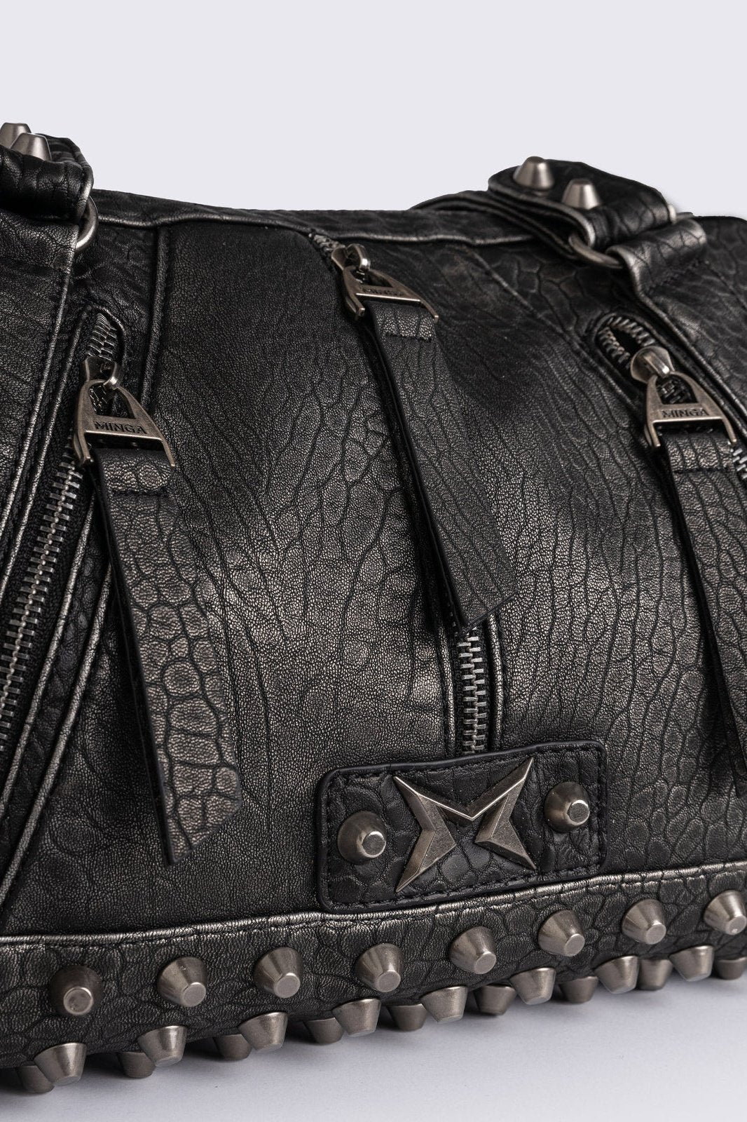 Xena Studded Faux Leather Shoulder Bag | Minga London Classic