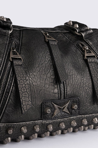 Xena Studded Faux Leather Shoulder Bag | Minga London Classic