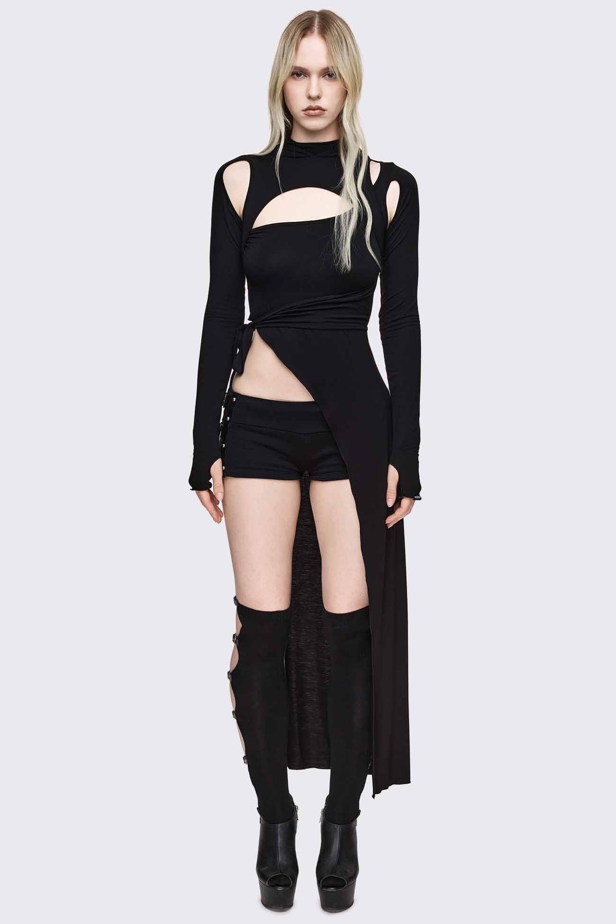 Shutdown Knee Buckle Straps High Socks | Minga London Best Seller