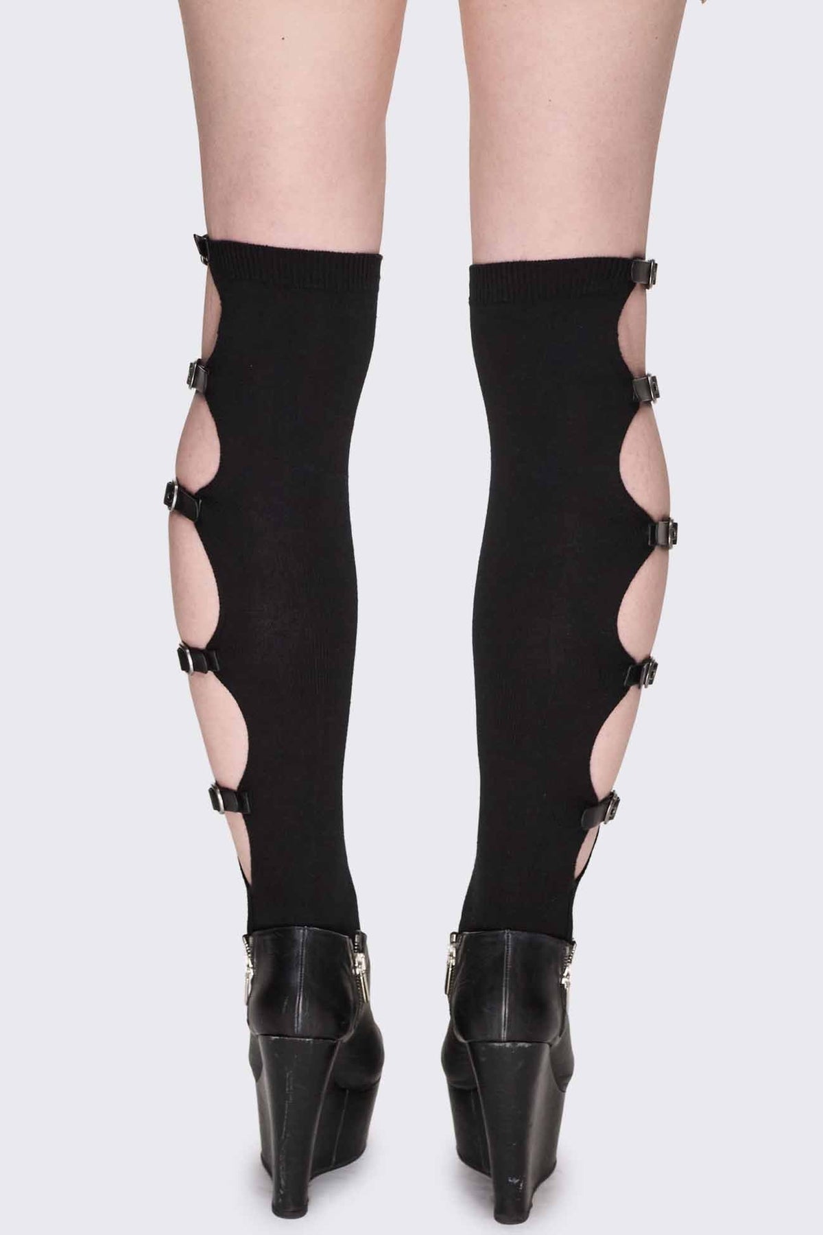 Shutdown Knee Buckle Straps High Socks | Minga London Best Seller