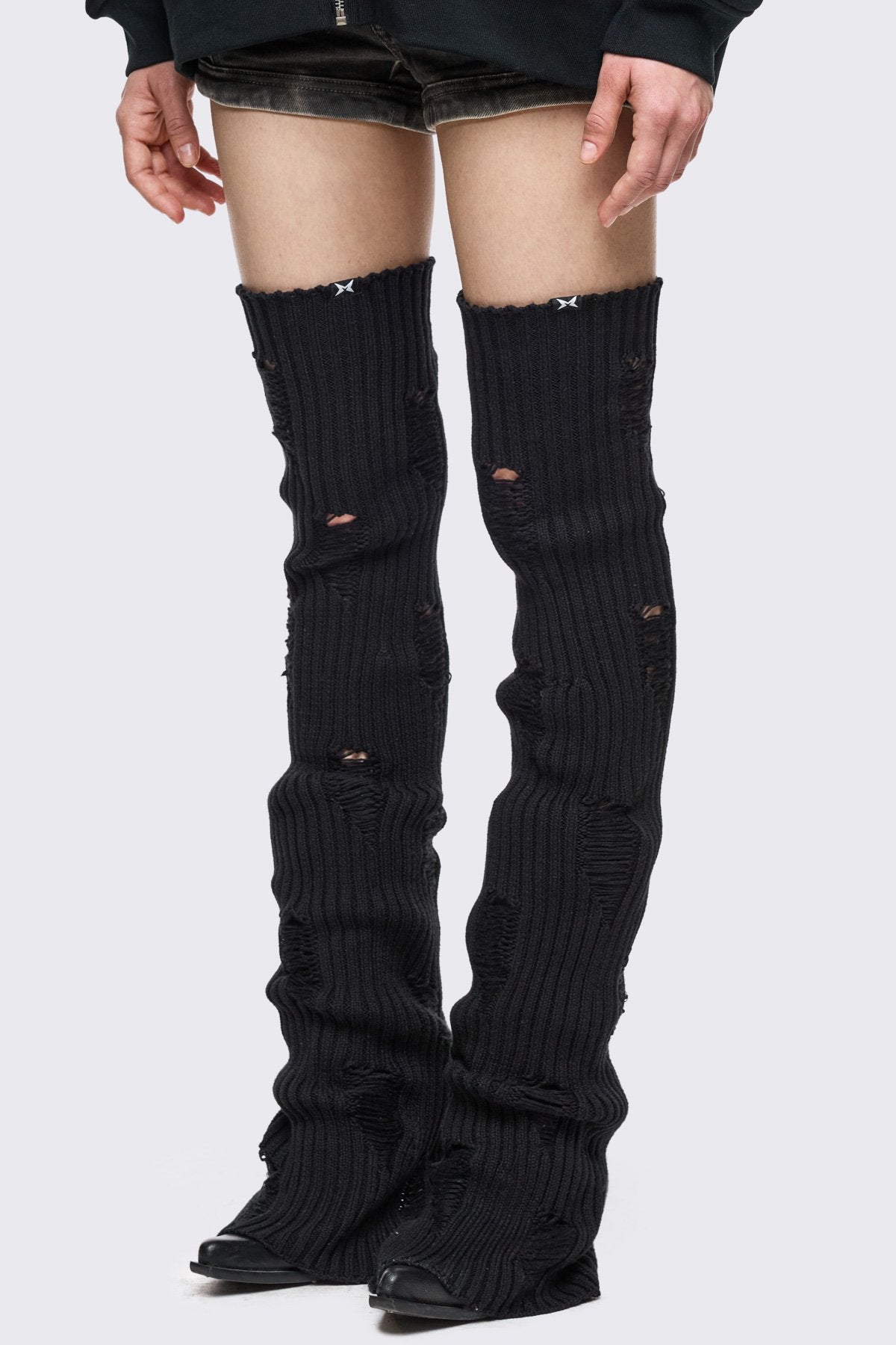 Torn Black Leg Warmers | Minga London Hot Sale