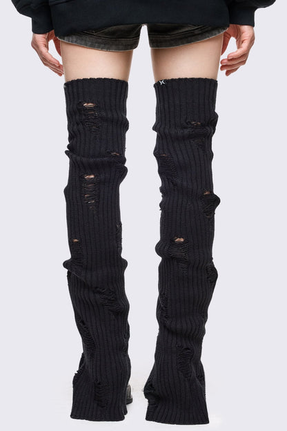 Torn Black Leg Warmers | Minga London Hot Sale