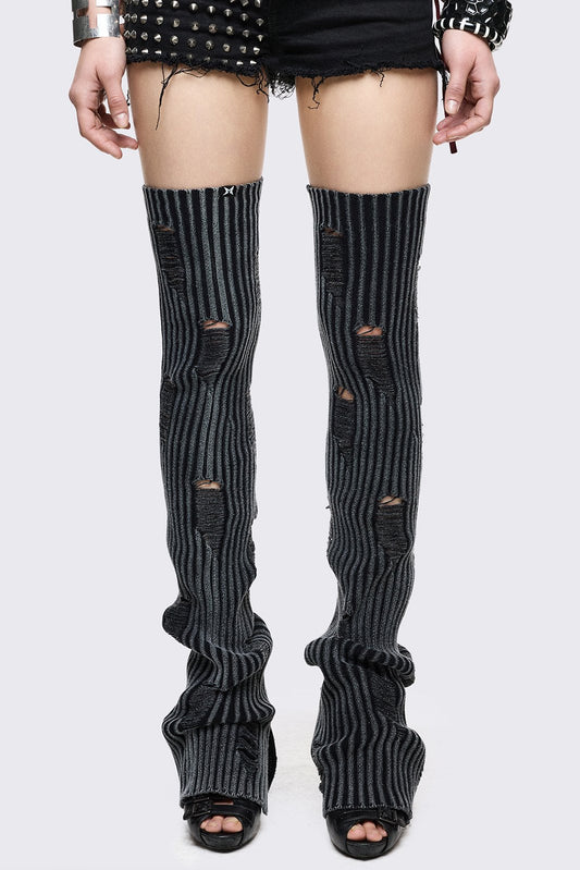Torn Grey Leg Warmers | Minga London Featured