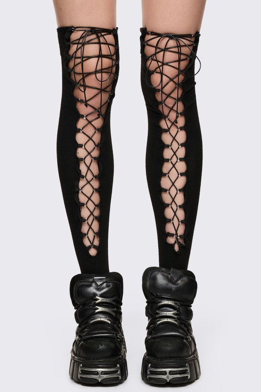 Lace-Up Thigh Highs | Minga London Quality