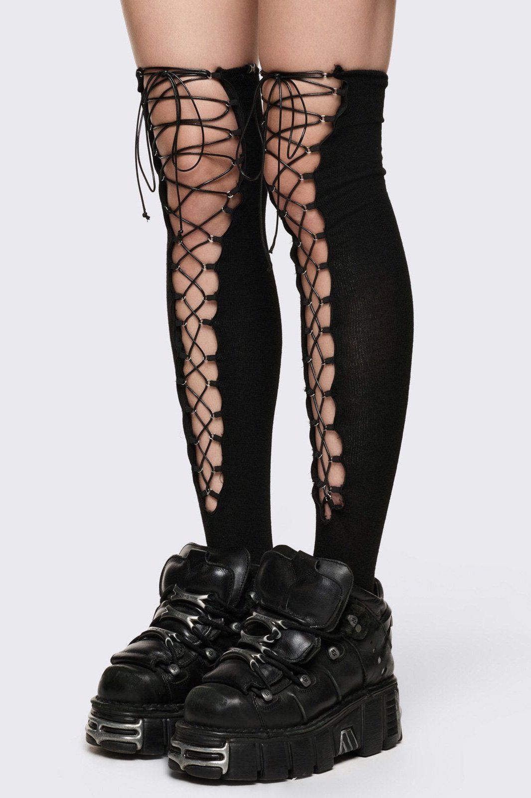 Lace-Up Thigh Highs | Minga London Quality