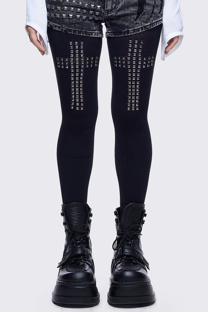 Saintly Scars Black Tights | Minga London Smart Buy