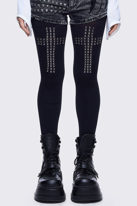 Saintly Scars Black Tights | Minga London Smart Buy