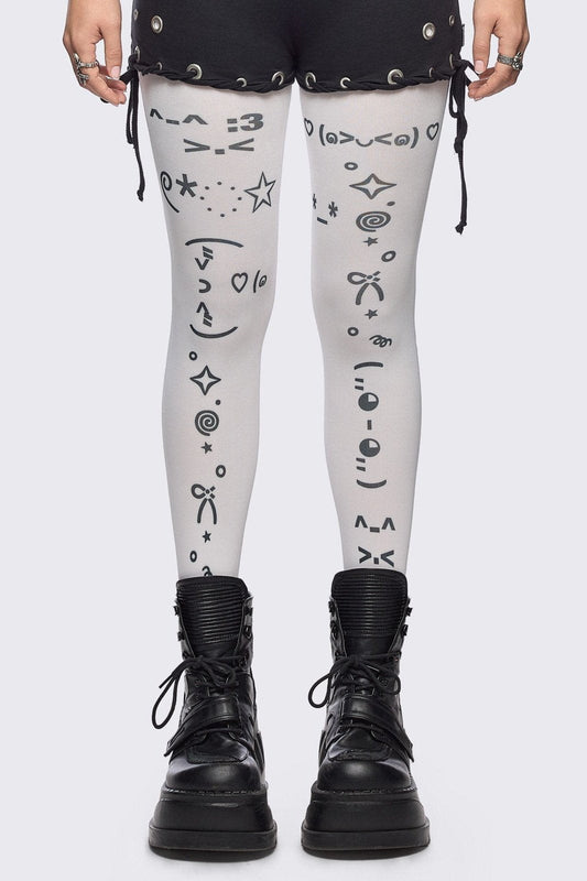 TXT Me Later Tights | Minga London Latest