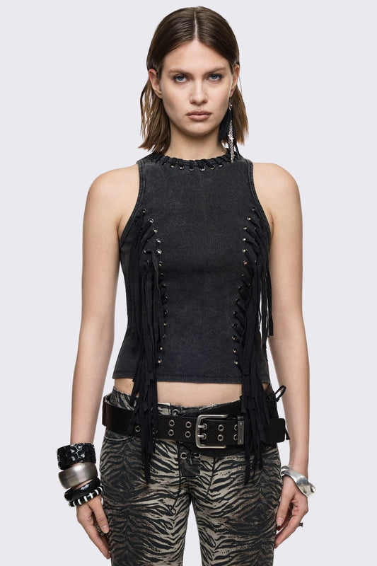 Anya Fringe Vest Top | Minga London Premium