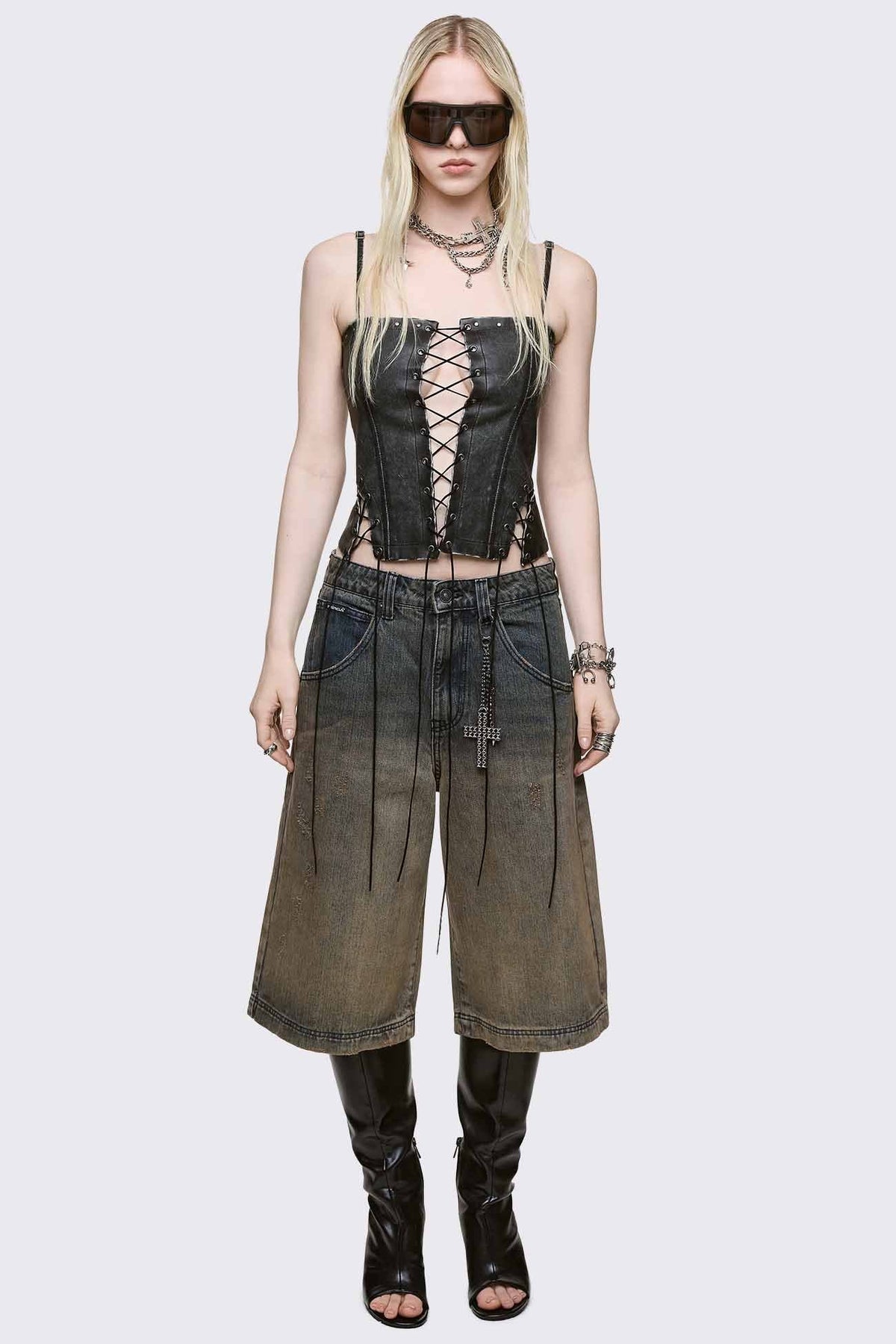 Jessie Faux Leather Corset Top | Minga London Great Value