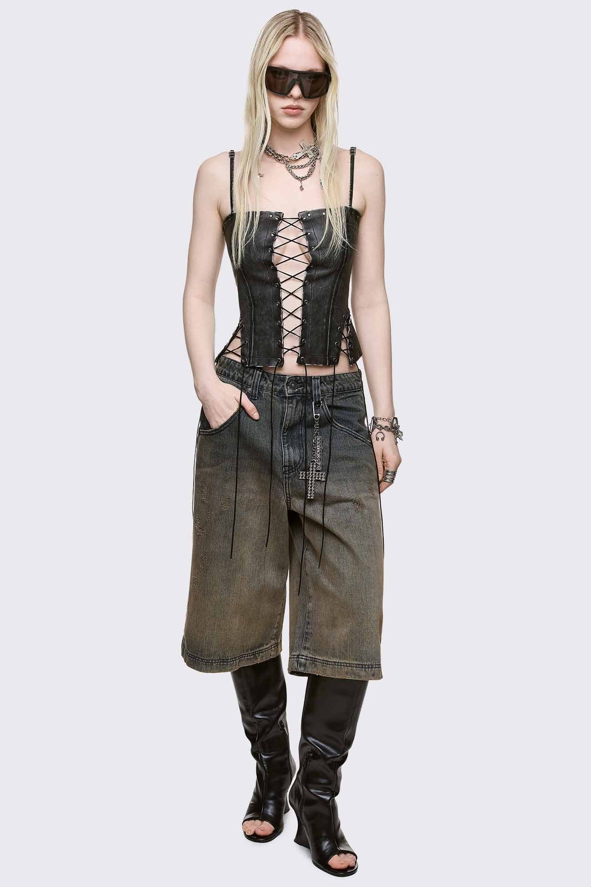 Jessie Faux Leather Corset Top | Minga London Great Value