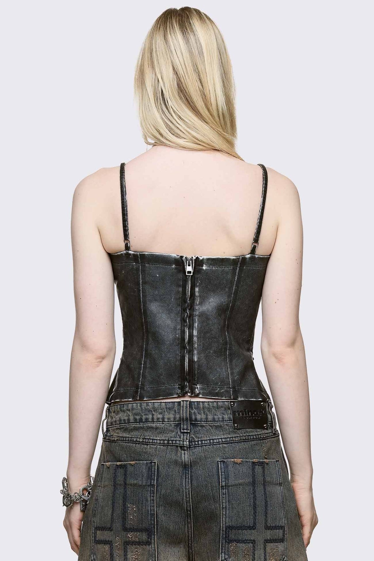 Jessie Faux Leather Corset Top | Minga London Great Value