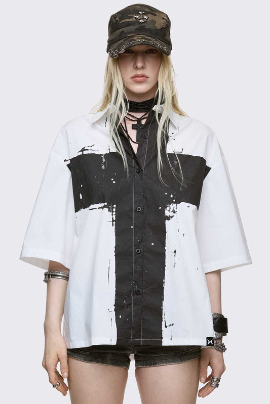 Never Saint White Shirt | Minga London Value