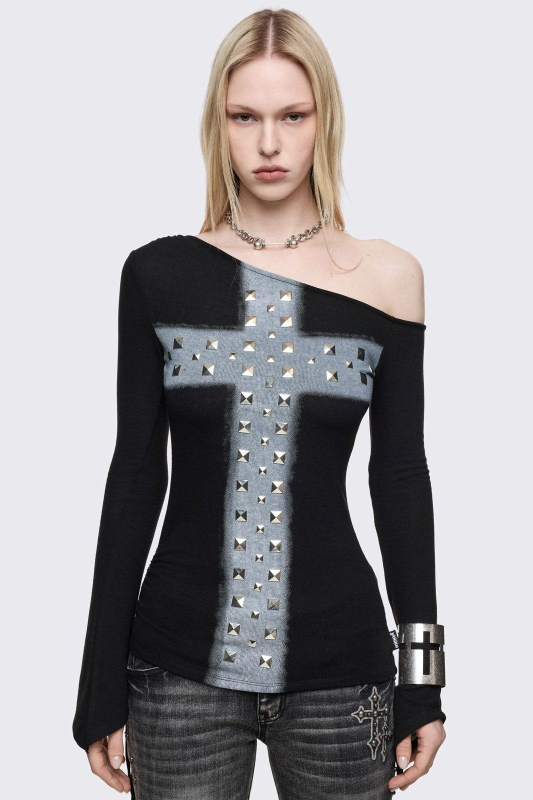 Samantha Black Off-Shoulder Top | Minga London Hot Sale