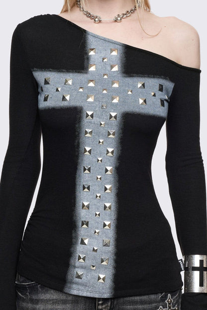 Samantha Black Off-Shoulder Top | Minga London Hot Sale