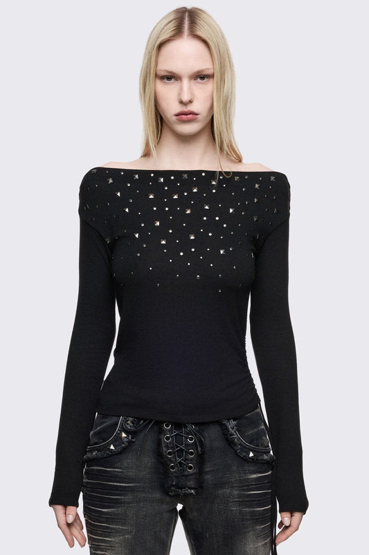 Maria Black Off-Shoulder Top | Minga London Customer Favorite