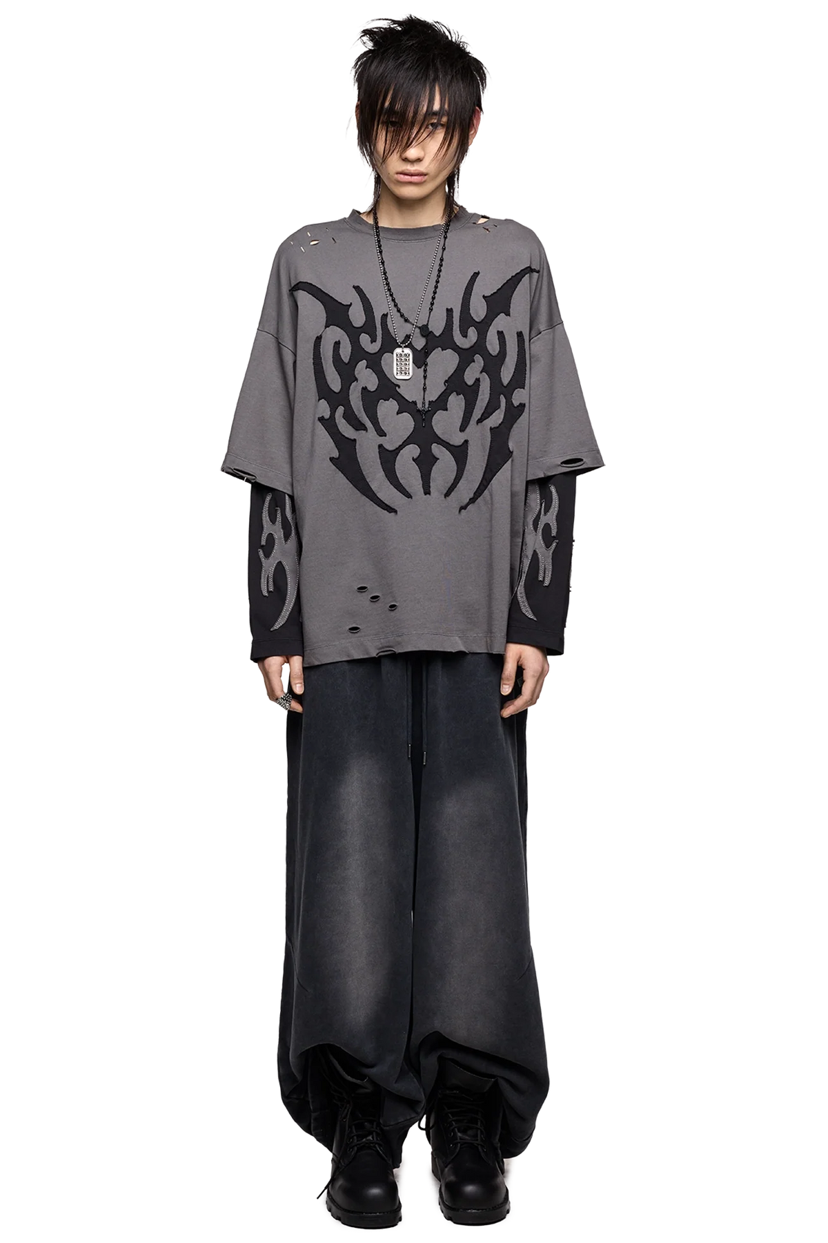 Luvx Grey Layered T-Shirt | Minga London Great Value