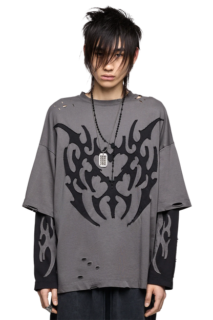Luvx Grey Layered T-Shirt | Minga London Great Value