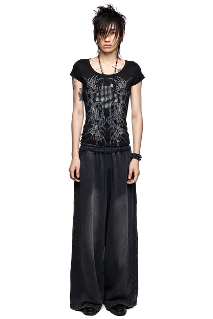 Blur Black Washed Sweatpants | Minga London Featured