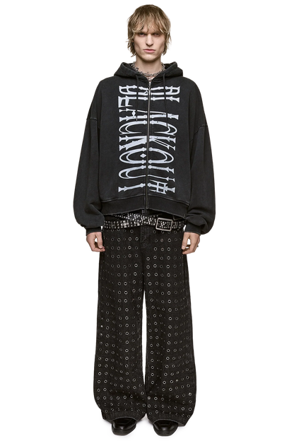Blackout Washed Zip Up Hoodie | Minga London Latest