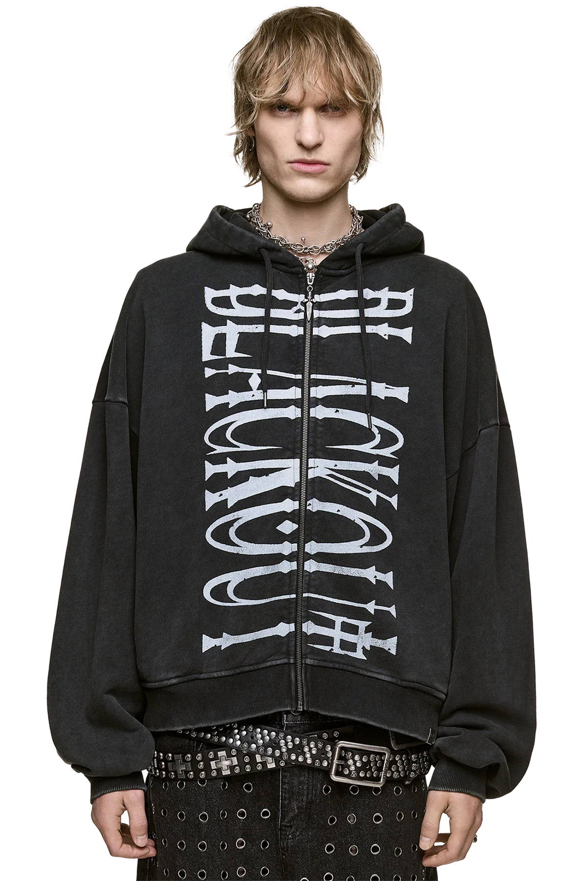 Blackout Washed Zip Up Hoodie | Minga London Latest
