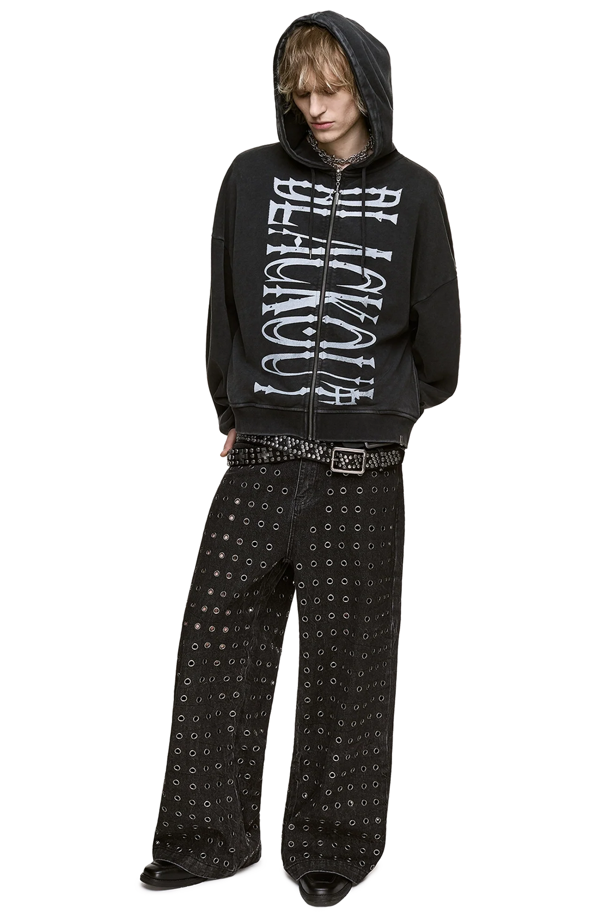 Blackout Washed Zip Up Hoodie | Minga London Latest