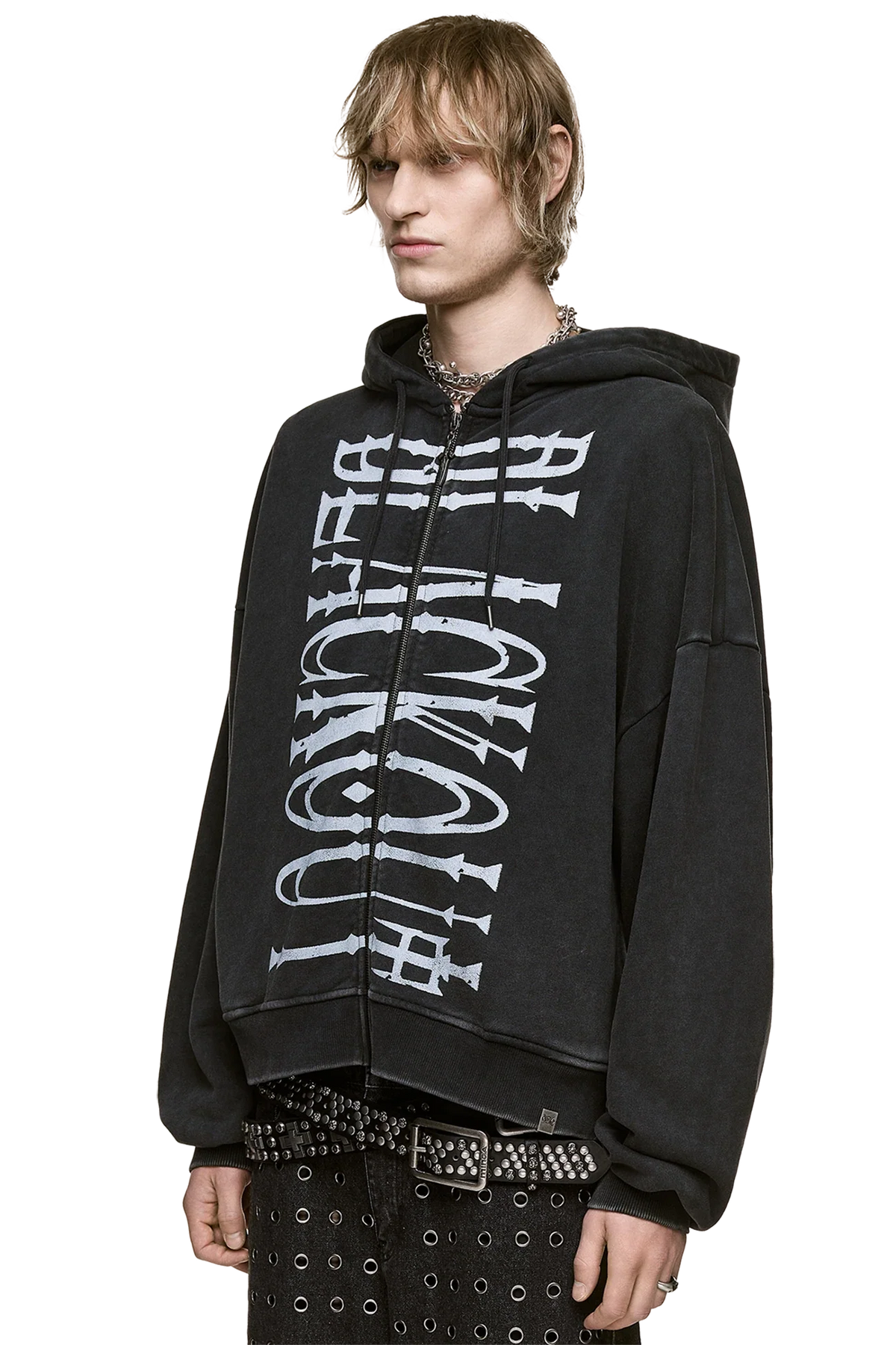 Blackout Washed Zip Up Hoodie | Minga London Latest