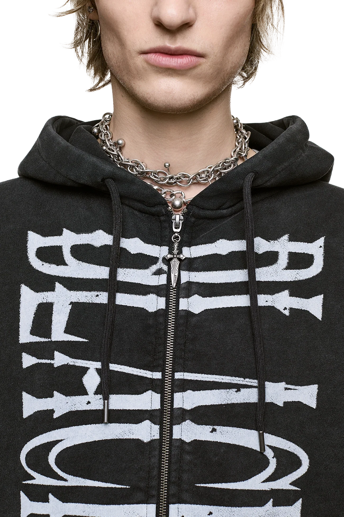 Blackout Washed Zip Up Hoodie | Minga London Latest
