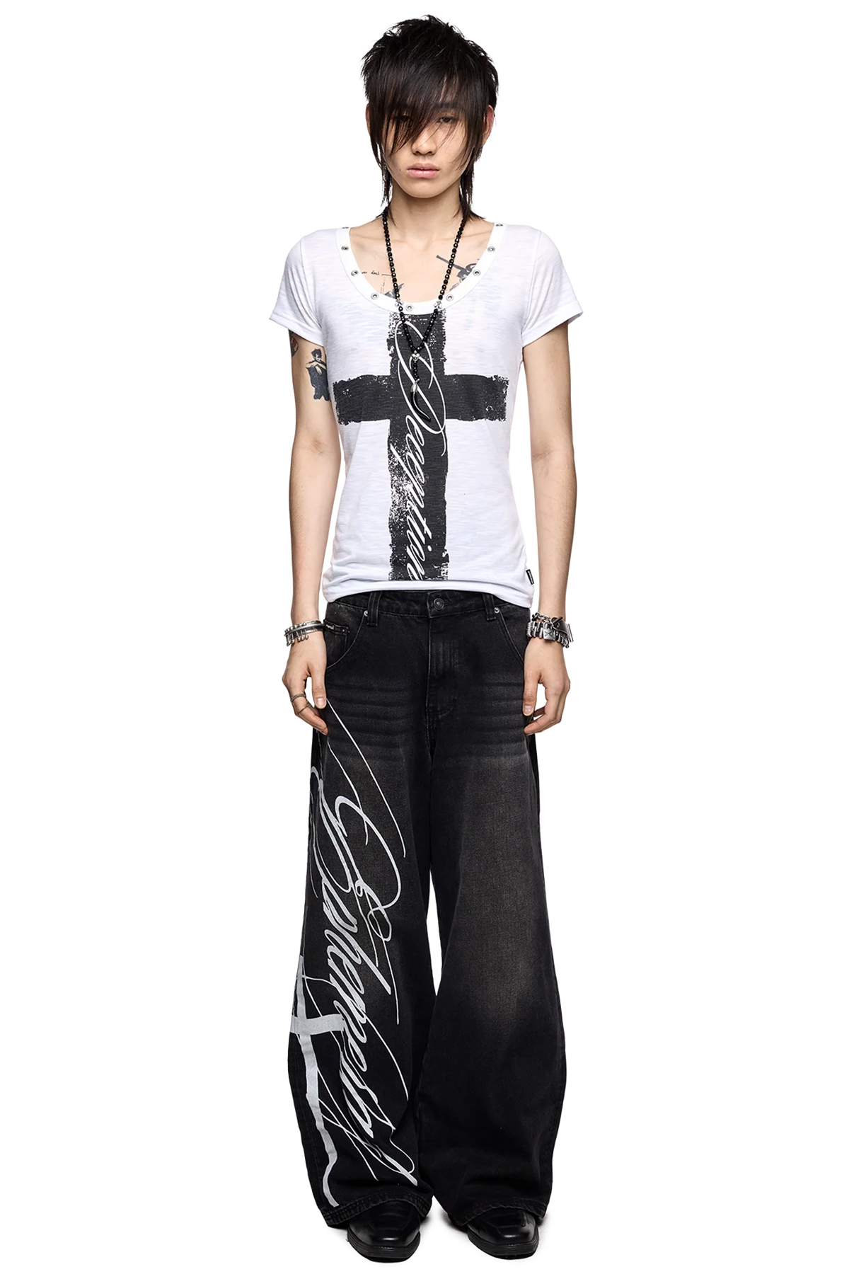 Ephemeral Graphic Baggy Jeans | Minga London Great Value