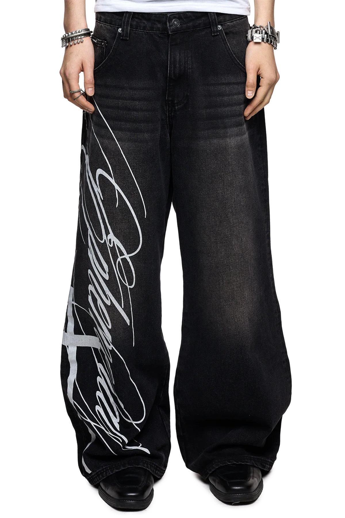 Ephemeral Graphic Baggy Jeans | Minga London Great Value