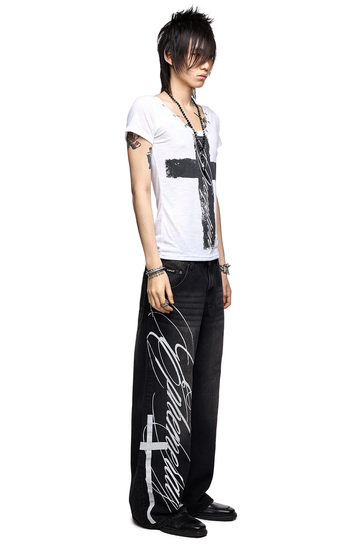 Ephemeral Graphic Baggy Jeans | Minga London Great Value