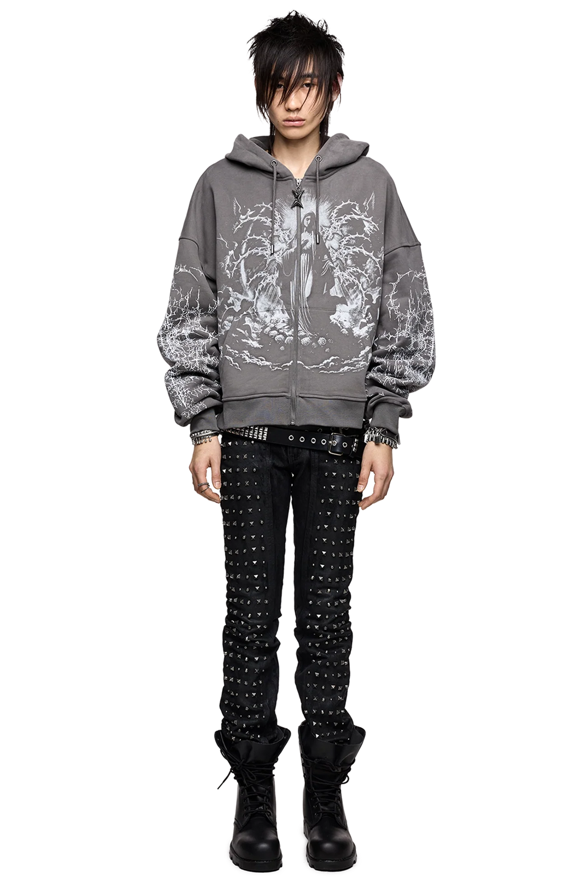 Ascension Grey Zip Up Hoodie | Minga London Great Value