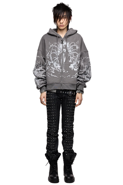 Ascension Grey Zip Up Hoodie | Minga London Great Value
