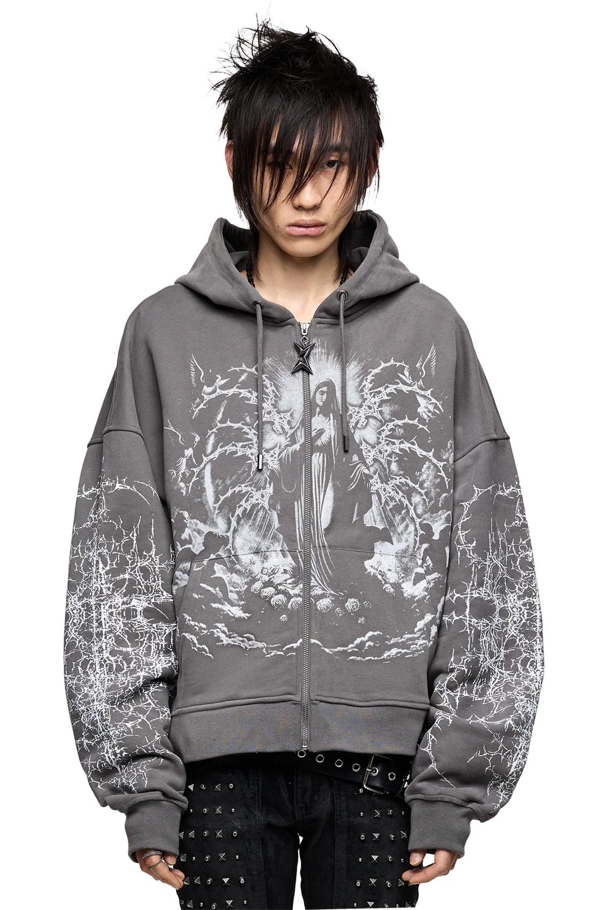 Ascension Grey Zip Up Hoodie | Minga London Great Value
